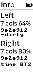 Info: each half's key module count, battery and firmware build