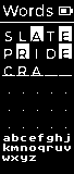 Words: two guesses, SLATE and PRIDE, and CRA being typed