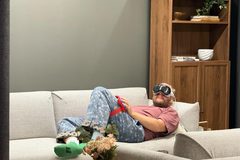 On the couch